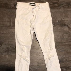 Abercrombie High waisted white jeans